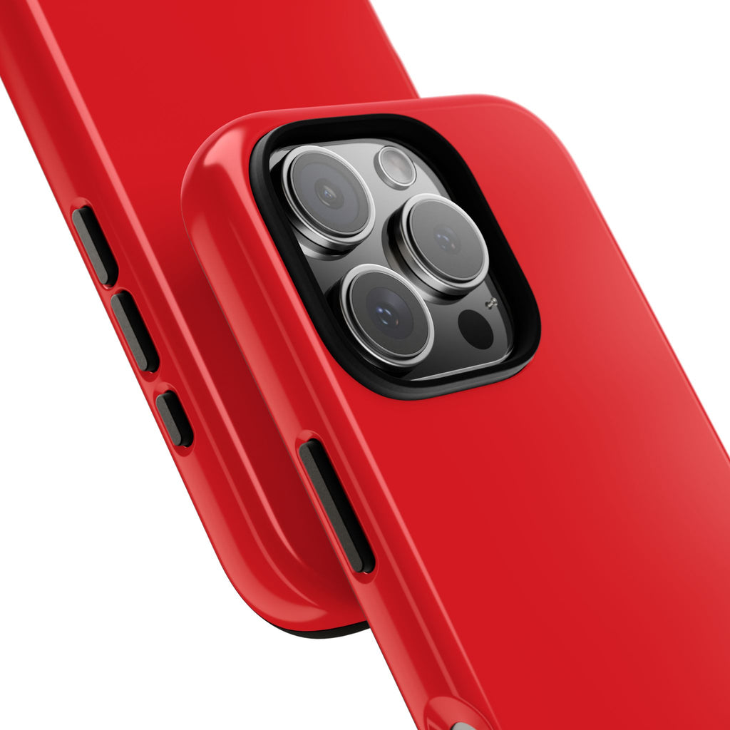 Bright Red Glossy Phone Case | Solid Color Hard Shell