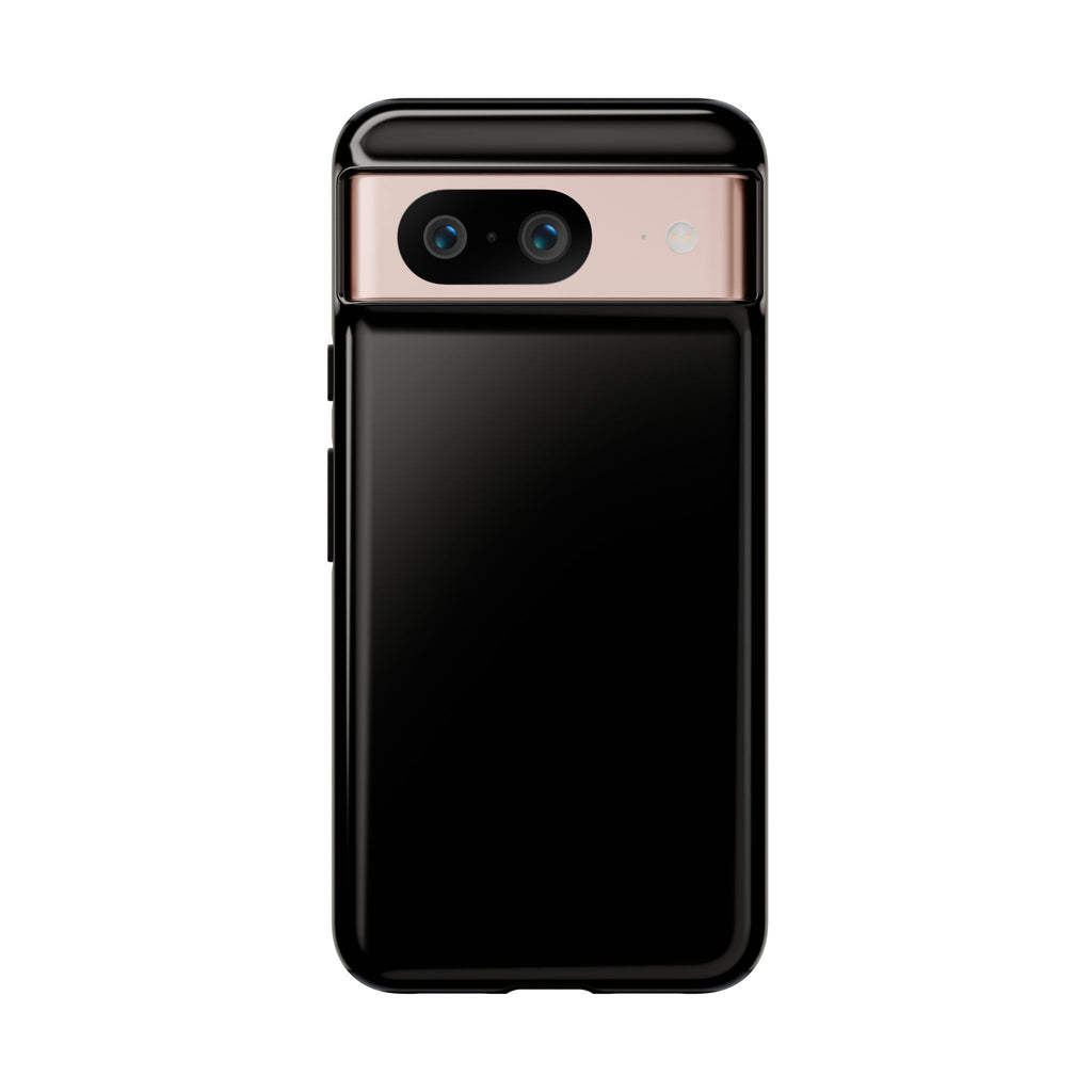 Glossy Black Phone Case | Durable Solid Color Hard Shell