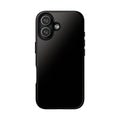 Glossy black phone case with durable solid color hard shell design

