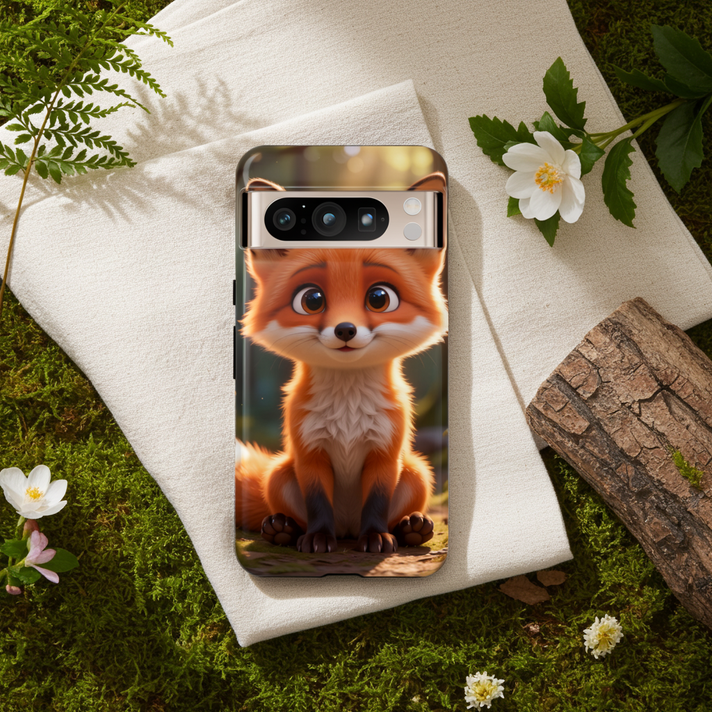 Cute Fox Phone Case – Adorable Cartoon Fox Hard Shell