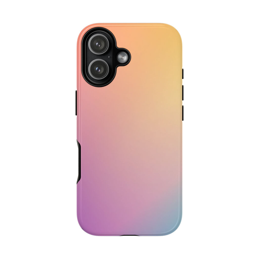 Pastel gradient phone case with pink yellow and purple aesthetic glossy finish background